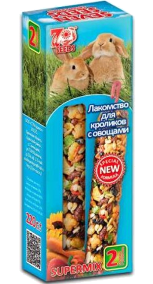 Лакомство зерновое для Кроликов "SEVEN" с овощами 110гр