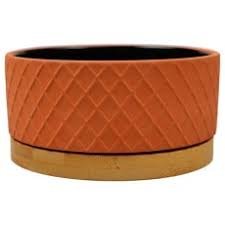 Миска Mr.Kranch Bamboo керамическая коричневая на бамбуковой подставке 530 мл