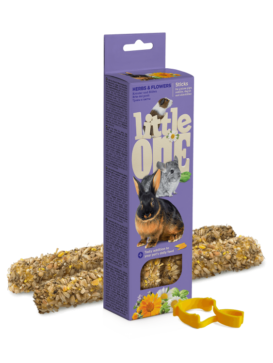 Little One: палочки 55гр*2шт д/морских свинок, кроликов и шиншилл с травами и цветами