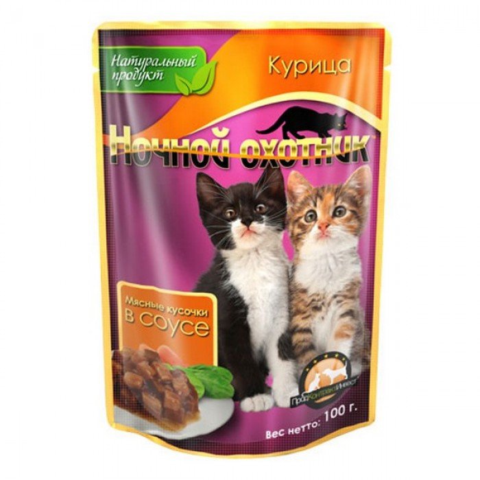 "НОЧНОЙ ОХОТНИК" СОУС Д/КОТЯТ 100гр (КУРИЦА)