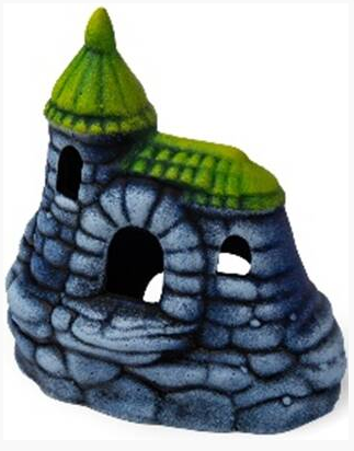 Аквадекор-грот для аквариума Замок с черепицей (синий) К-13с