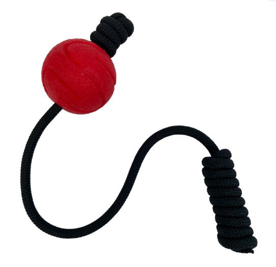 Игрушка Mr.Kranch для собак Мяч на шнуре 6 см красная