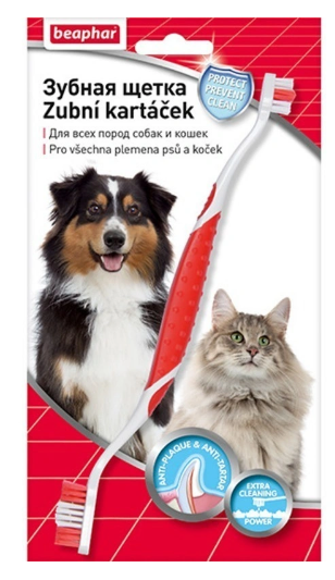 Beaphar: зуб.щетка двойная д/собак на блистере