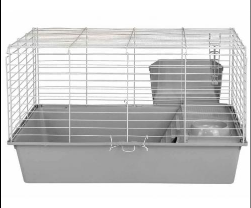 ECO Клетка РОДЖЕР №4 складная, шаг прута до 25мм, 78*48*h47см (+миска, 2 кормушки) св-сер-хром