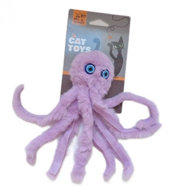 Игрушка-дразнилка WOGY д/кошек Осьминог 19х6см съемный с колокольчиком на палочке l=48см с декором,