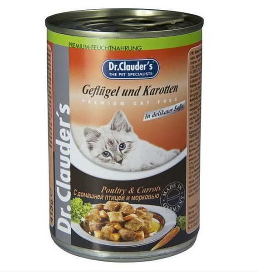 "ДОКТОР КЛАУДЕР" КОНС Д/КОШЕК 415гр (ДОМАШНЯЯ ПТИЦА)