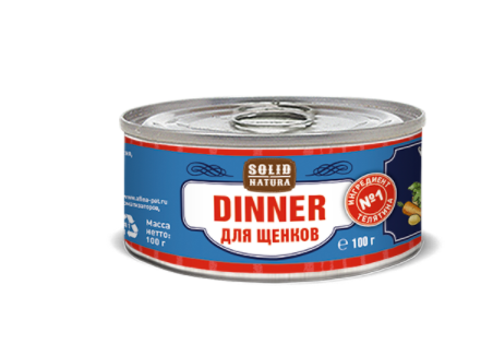Solid Natura Dinner Телятина влажный корм для щенков жестяная банка 0,1 кг
