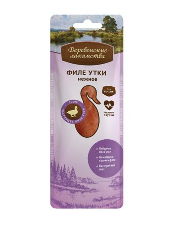 "ДЕРЕВЕНСКИЕ ЛАКОМСТВА" Д/КОШЕК ФИЛЕ УТКИ НЕЖНОЕ 10г 76050397