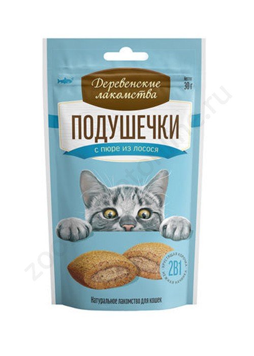 "ДЕРЕВЕНСКИЕ ЛАКОМСТВА" Д/КОШЕК ПОДУШЕЧКИ С ПЮРЕ ИЗ КРАБА 30г 79207798