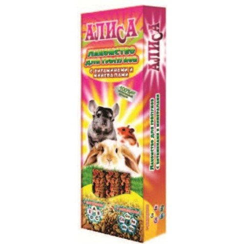 Палочки-лакомство ГРЫЗУНЫ "Алиса" с витам/минер 2*35гр