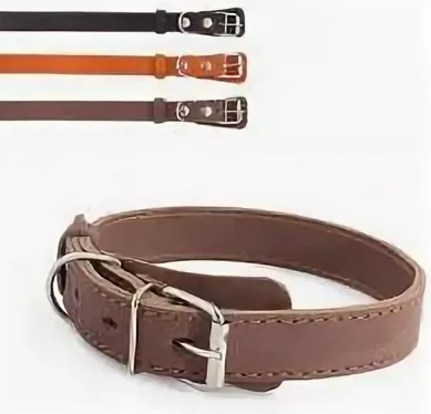 хОшейник лаурон 30мм, 47-60см 2-сл (кожа+брезент) украшенный