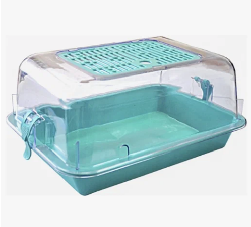 Террариум большой с пластиковой дверкой полупрозрачный 42х30,5х22,5см