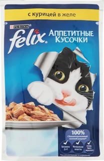 FELIX Аппетитные кусочки с курицей в желе 75г