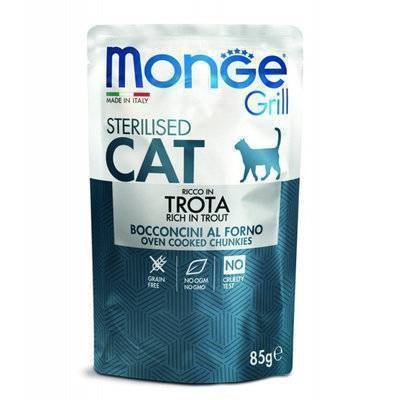 Monge Cat Grill Pouch паучи для стерилизованных кошек итальянская форель 85г