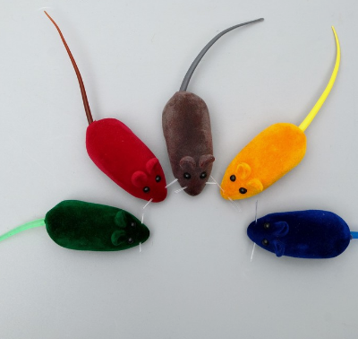 Мышь бархатная, 6 см, микс цветов 1/60