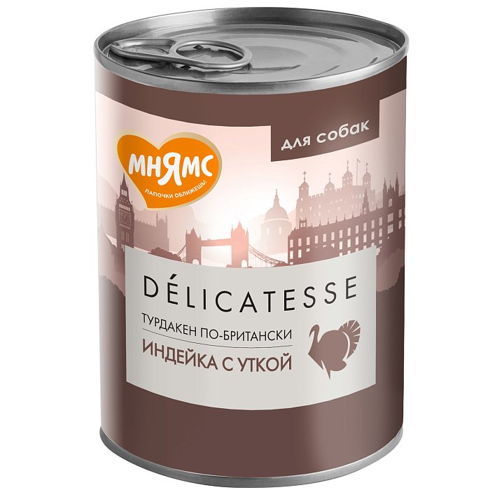 Влажный корм Мнямс Паштет из индейки с уткой Д\С всех пород "Турдакен по-британски" 400 г