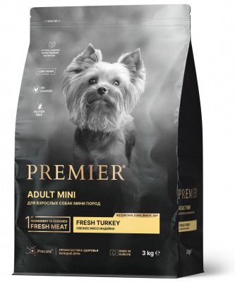 Premier Dog Turkey ADULT Mini (Свежее мясо индейки для собак мелких пород) 3 кг