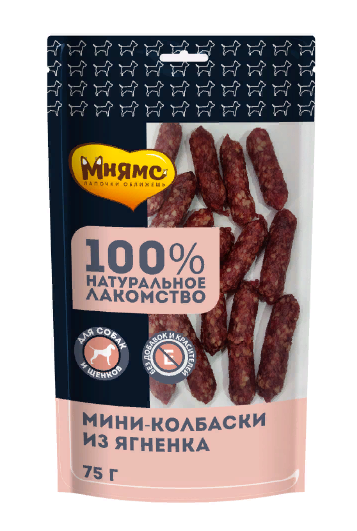 Лакомство Мнямс для собак Мини-колбаски из ягненка 75г
