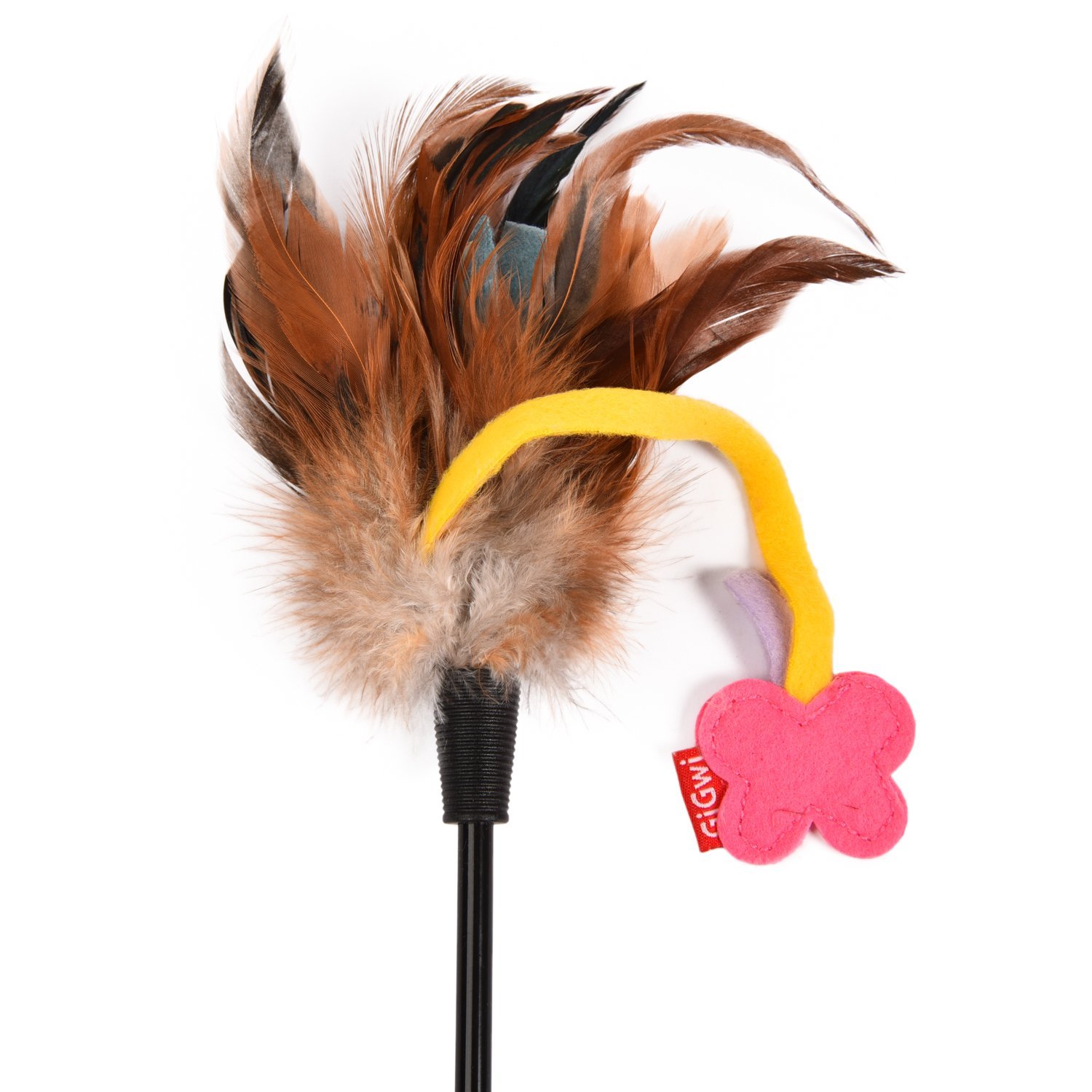 Дразнилка с перьями и бабочкой 51см, серия FEATHER TEASER, GiGwi