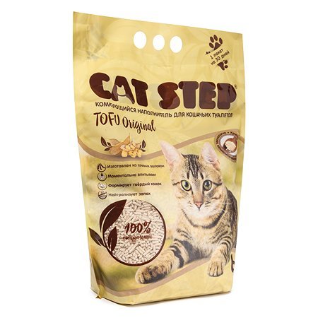 Наполнитель комкующийся растительный CAT STEP Tofu Original, 6 л