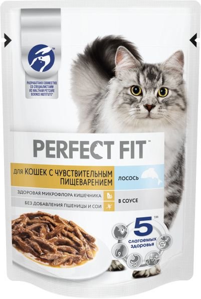 PERFECT FIT пауч д/чувств.кош с лососем 28*75г