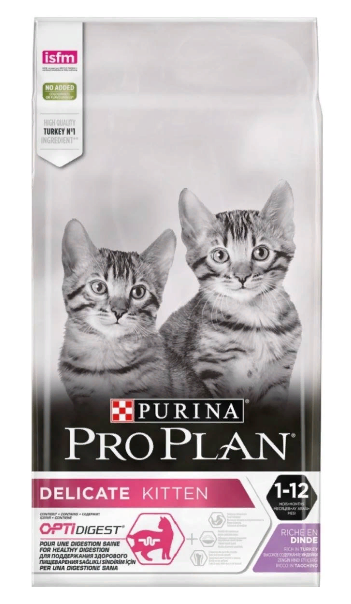 Pro Plan 1.5кг PURINA DELIKATE JUNIOR ИНДЕЙКА д/котят с чув.пищ