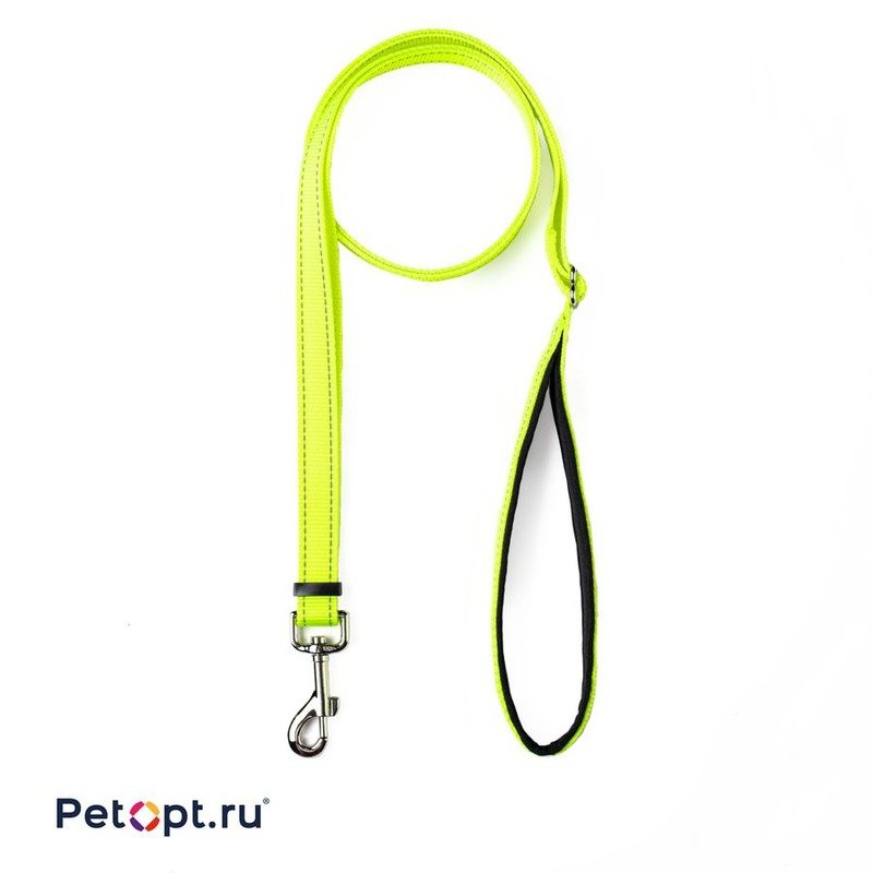 10030032 PetOpt Поводок светоотражающий нейлон и неопрен Флуоресцентный желтый S-10mmX200cm. Изменяю