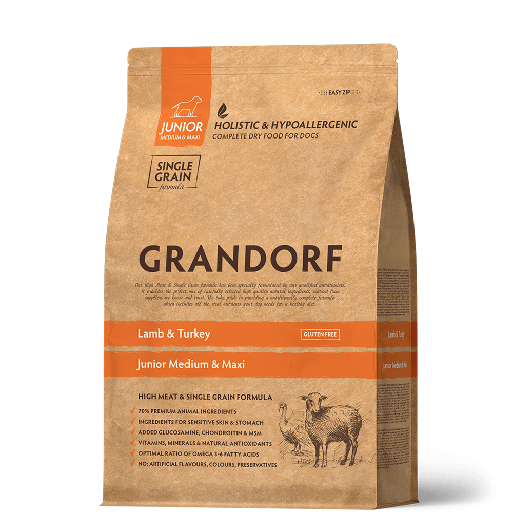 NEW GRANDORF DOG Lamb & Turkey JUNIOR (ягненок с индейкой для юниоров) 3кг
