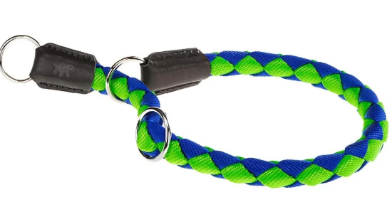 Ошейник-полуудавка TWIST CS18/50 нейлоновый жгут, зелёный с синим