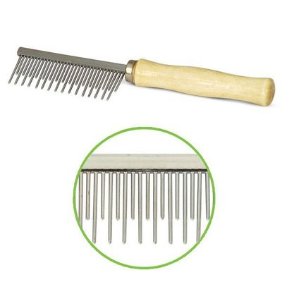 9632D Расческа для домашних животных ЧК, дерево/металл, 17см