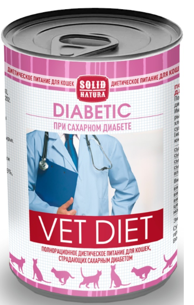 Solid Natura VET Diabetic корм диетический для кошек влажный 0,34 кг