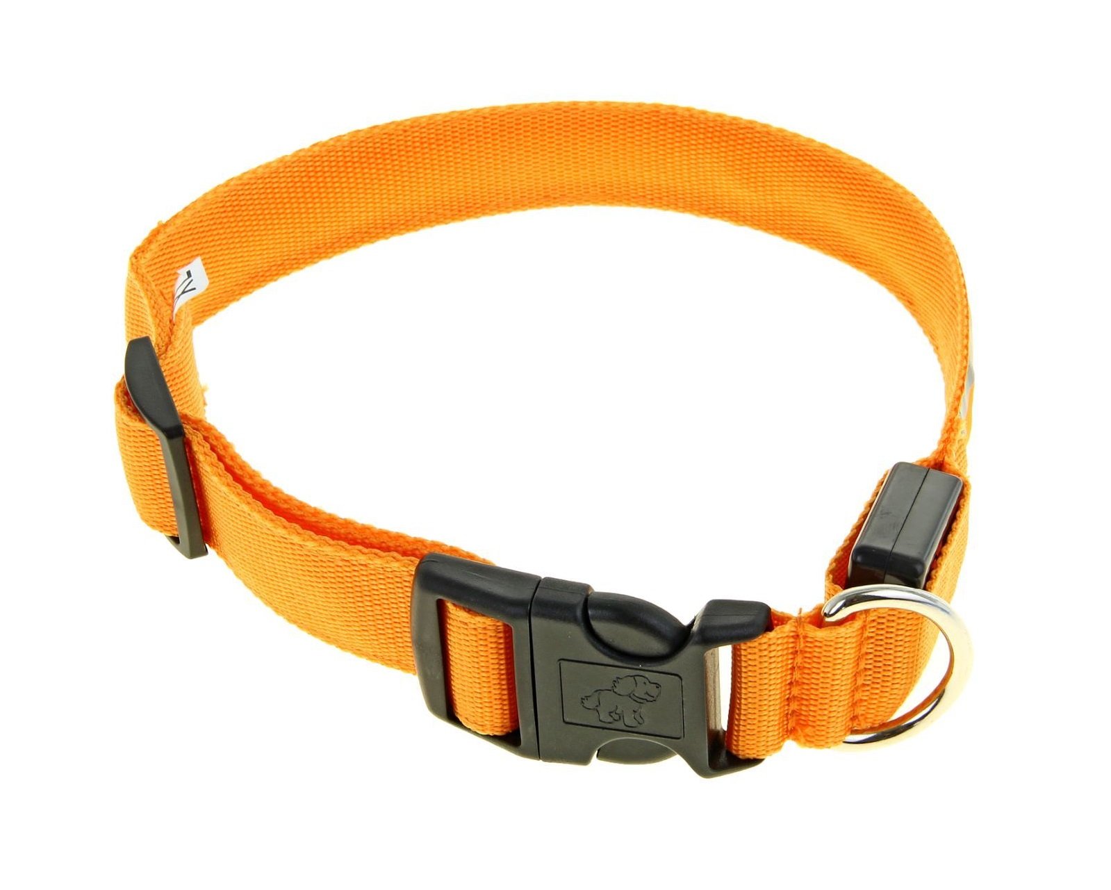 Ошейник с подсветкой и 2 светоотражающими полосами, 50-58 см, 3 режима свечения, оранжевый 1039612