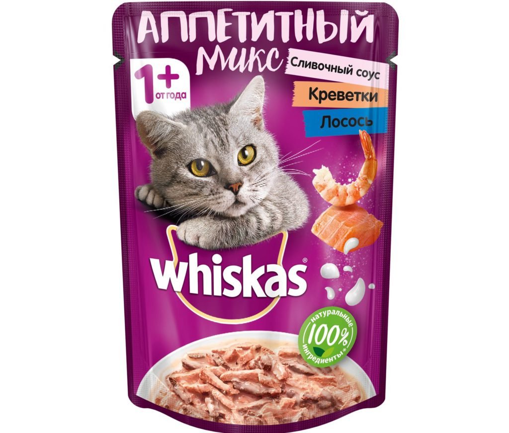 Вискас апп.микс слив.соус лос/крев 28*75г