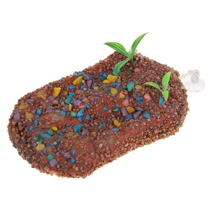 Плот для черепах с присоской плавающий малый 10*15 см