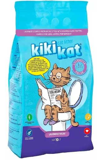 Бент. наполнитель д/кош.туал.KikiKat супер-белый комкующийся с ароматом Лаванда 5л