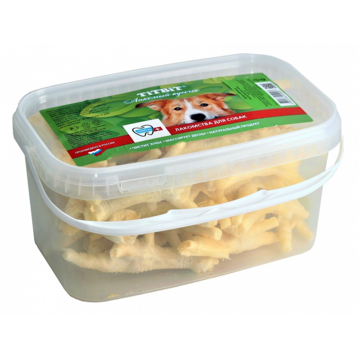 ЛАКОМСТВО "TITBIT" Д/СОБАК ЛАПКИ КУРИНЫЕ БАНКА ПЛАСТ. 1ШТ 019993