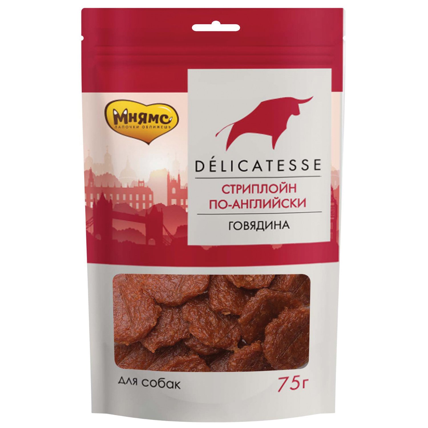 Мнямс Лакомство для собак "Стриплойн по-английски" 75 г
