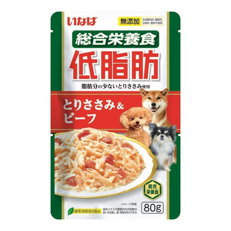 INABA Корм влажный для собак Teishibo Куриное филе и говядина в желе, пауч 80 г