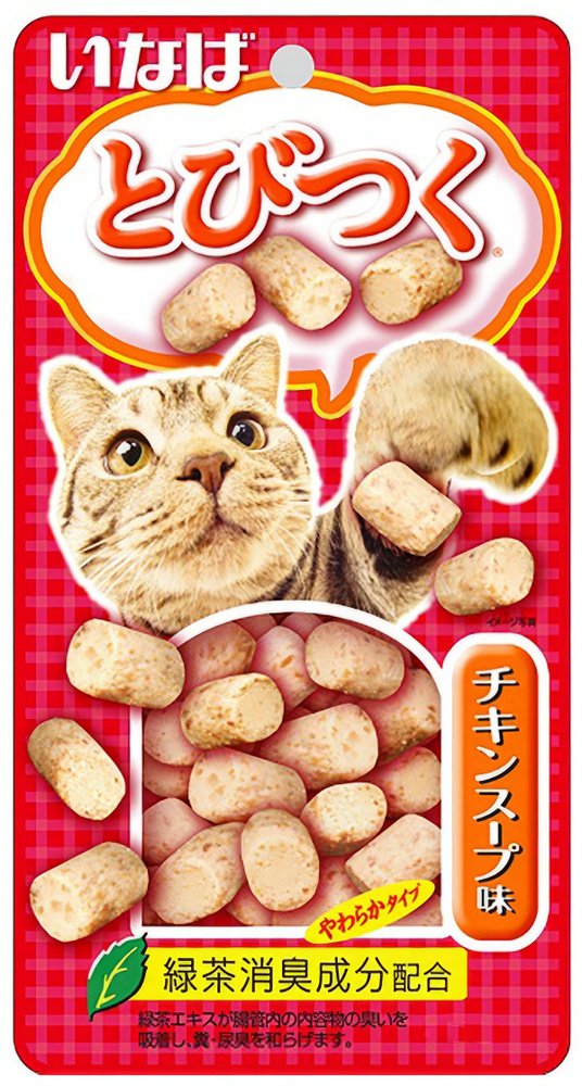 INABA Tobitsuku лакомство запеченное для кошек со вкусом куриного бульона 25г