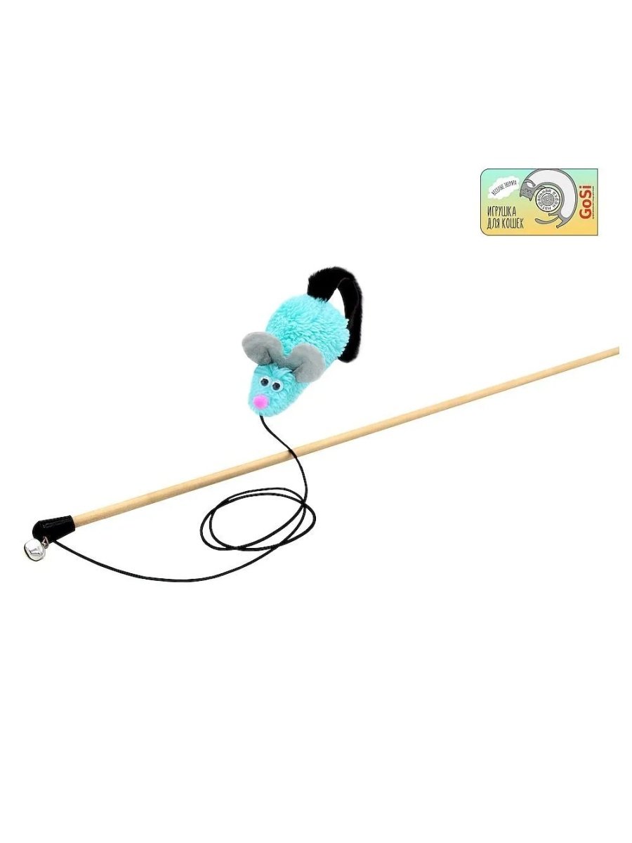 Махалка Дразнилка Мышь-полевка с ушами Голубая с хвостом из нат.норки
