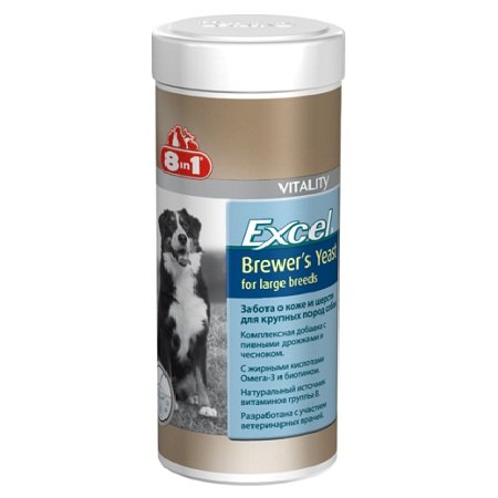 ВИТАМИНЫ "8 В 1" Д/КРУПНЫХ СОБАК 80т BREWERS YEAST 109525 (ПИВНЫЕ ДРОЖЖИ ЧЕСНОК)
