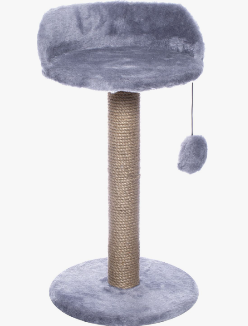 Когтеточка с лежанкой 60см серая