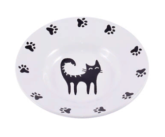 Миска Mr.Kranch керамическая блюдце для кошек 140 мл белая