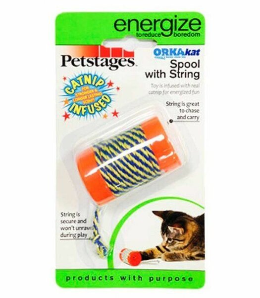 Petstages игрушка для кошек "ОРКА катушка с веревочкой" 6 см