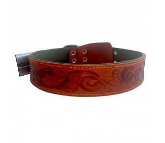 Ошейник 45 кожа+брезент тисненый виноград