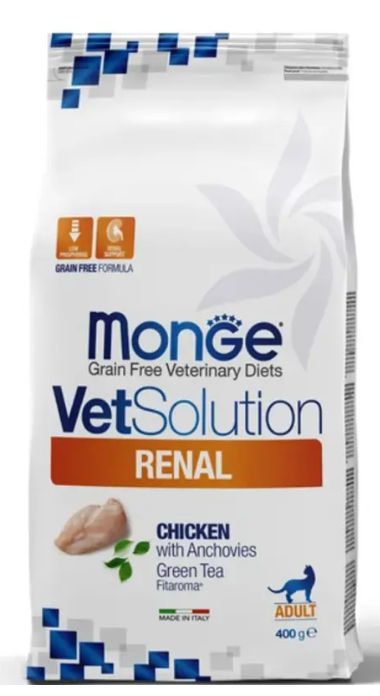 Диетический корм Monge VetSolution Cat Renal Ренал для кошек при ХПН 400 г