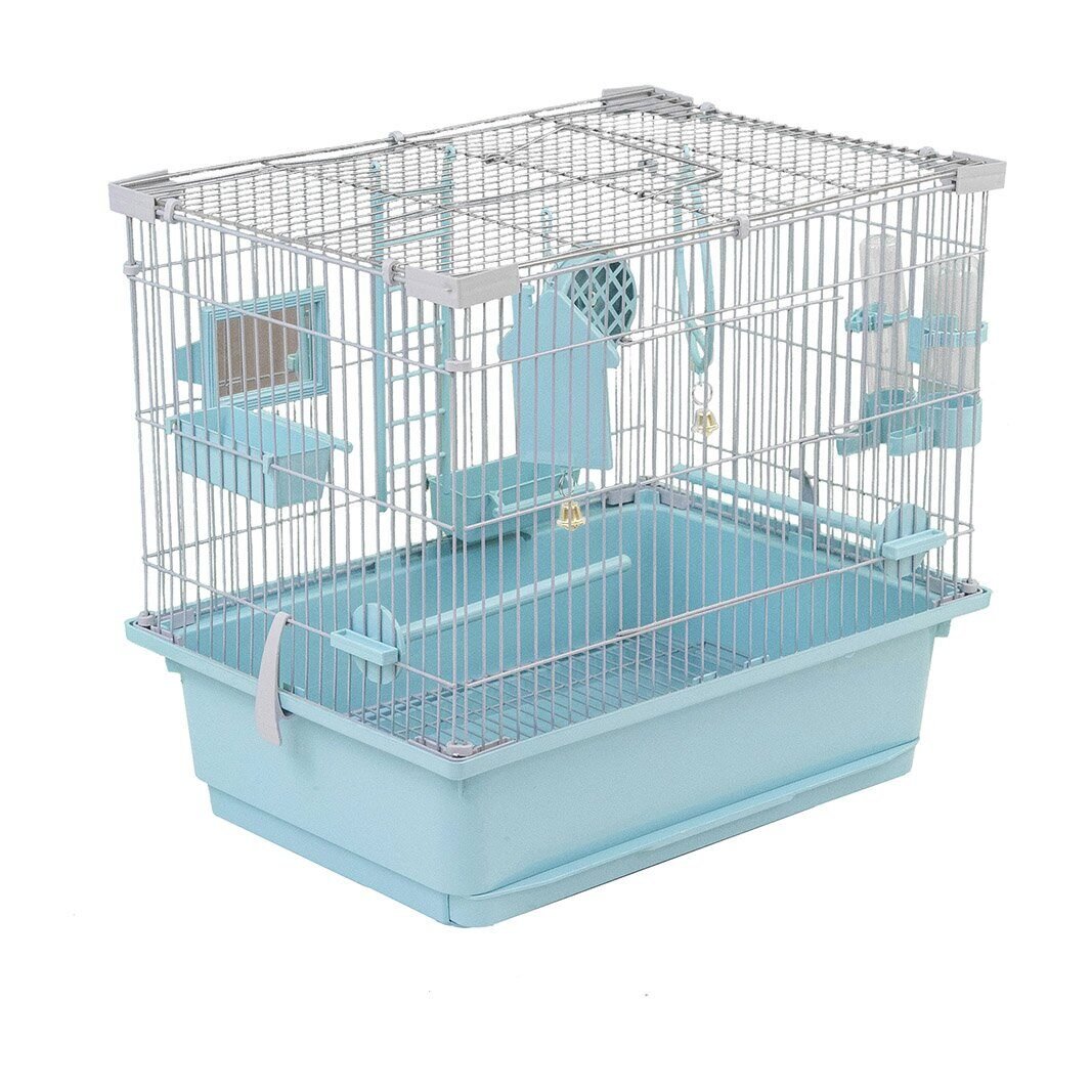 ECO Клетка д/птиц ТУТТИ-1 разборн., шаг прута до 11мм, 42*30*h37см (укомплект.) бирюзовая
