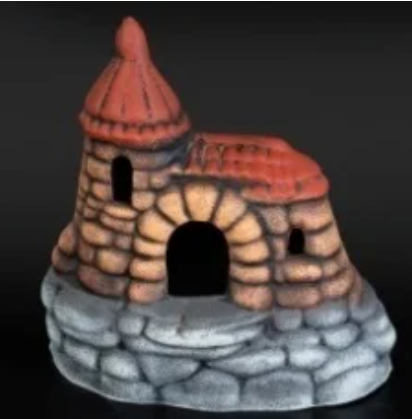 Аквадекор-грот для аквариума К-13кор Замок с черепицей(коричневый)