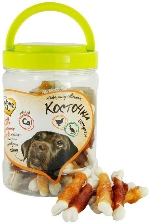 Мнямс лакомство для собак ассорти кальцинированные косточки с куриным и утиным мясом 1 шт  1/40