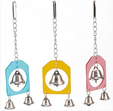 Игрушка WOGY д/птиц l=19см Колокольчик 6.5х5см на цепочке с колокольчиками арт.2024-6332 Код273888